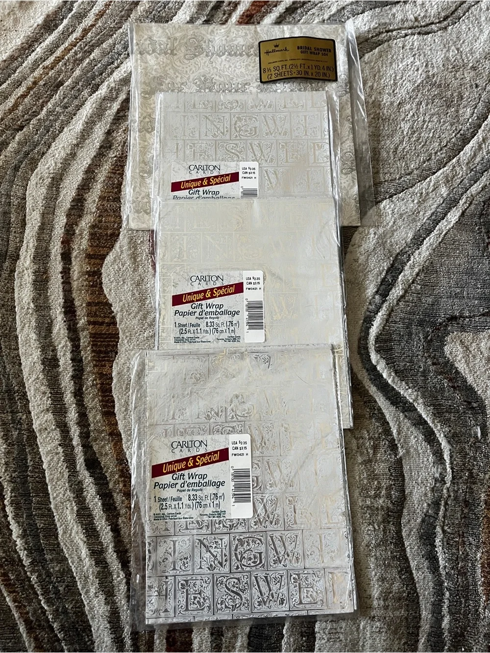 Vintage Bridal & Wedding Gift Wrap Bundle - 4 Factory Sealed Packs